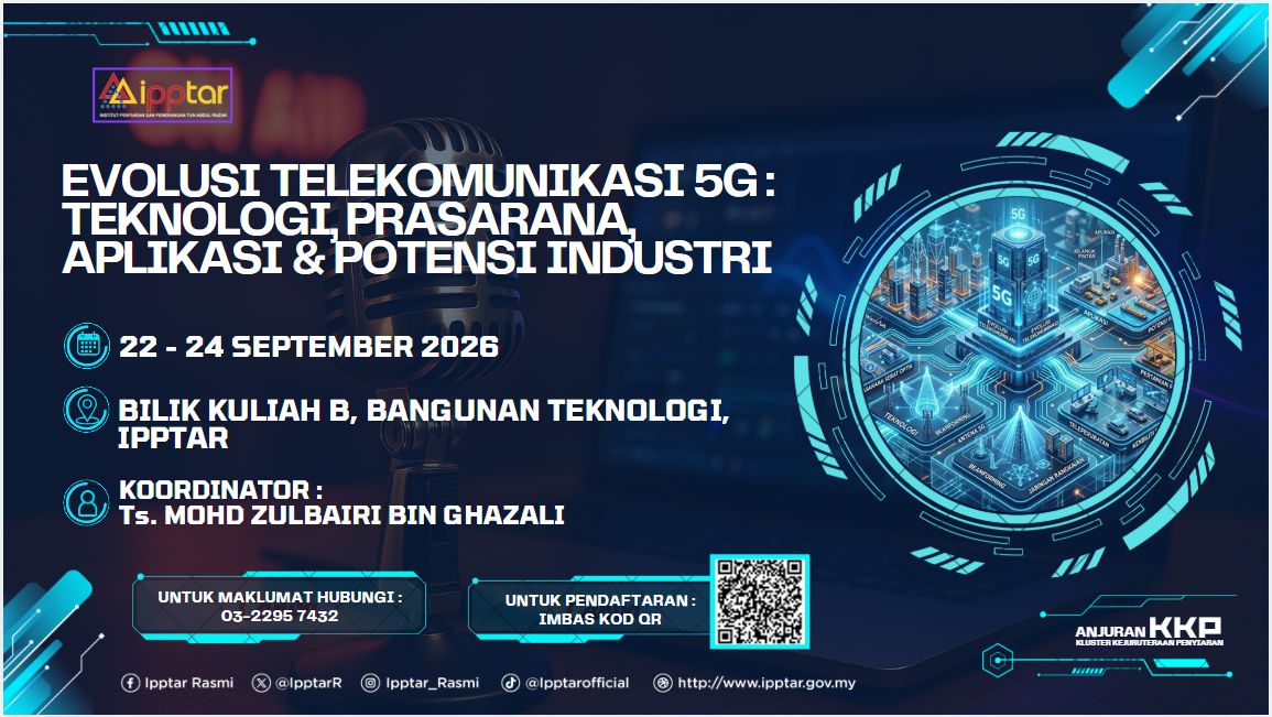 Banner EVOLUSI TELEKOMUNIKASI 5G : TEKNOLOGI, PRASARANA, APLIKASI & POTENSI INDUSTRI